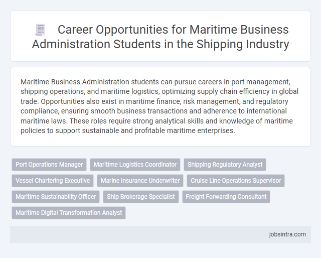 Career Opportunities for Maritime Business Administration Students in the Shipping Industry
