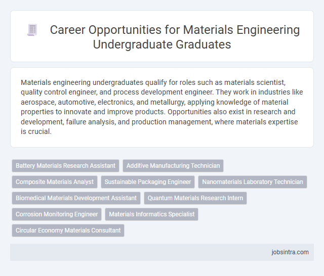 Career Opportunities for Materials Engineering Undergraduate Graduates