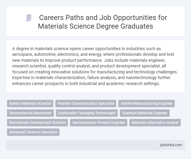 Careers Paths and Job Opportunities for Materials Science Degree Graduates