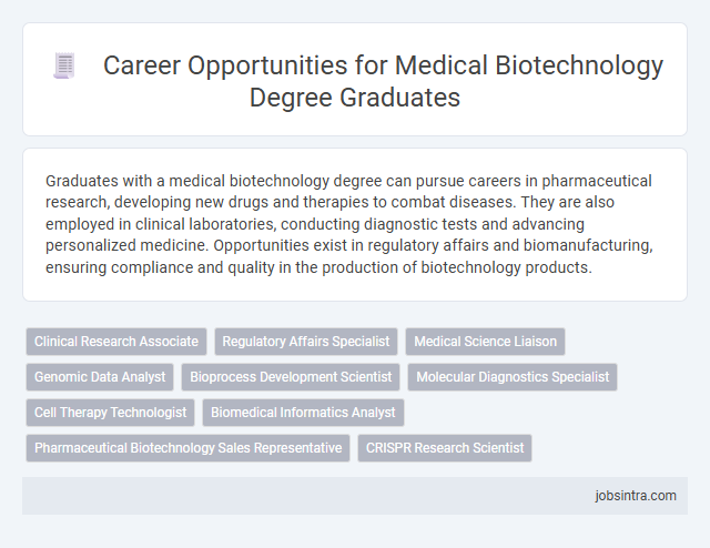 Career Opportunities for Medical Biotechnology Degree Graduates