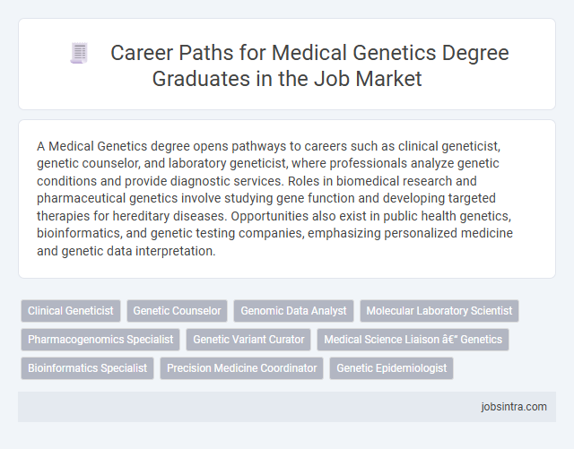 Career Paths for Medical Genetics Degree Graduates in the Job Market