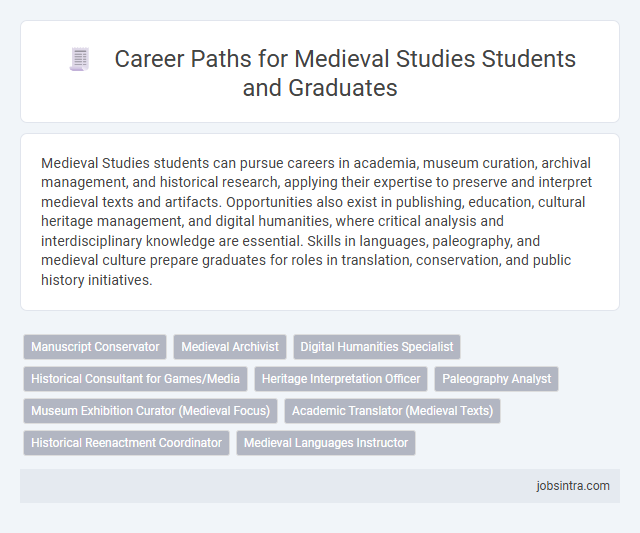 Career Paths for Medieval Studies Students and Graduates