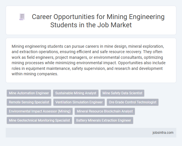 Career Opportunities for Mining Engineering Students in the Job Market