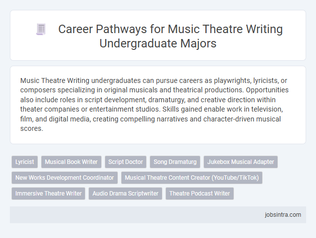 Career Pathways for Music Theatre Writing Undergraduate Majors