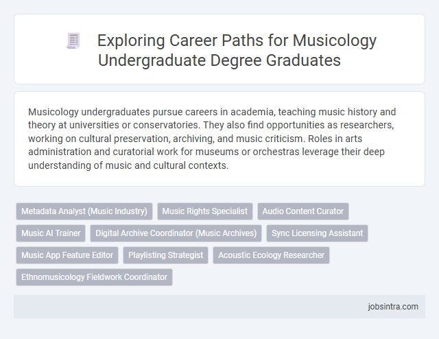 Exploring Career Paths for Musicology Undergraduate Degree Graduates