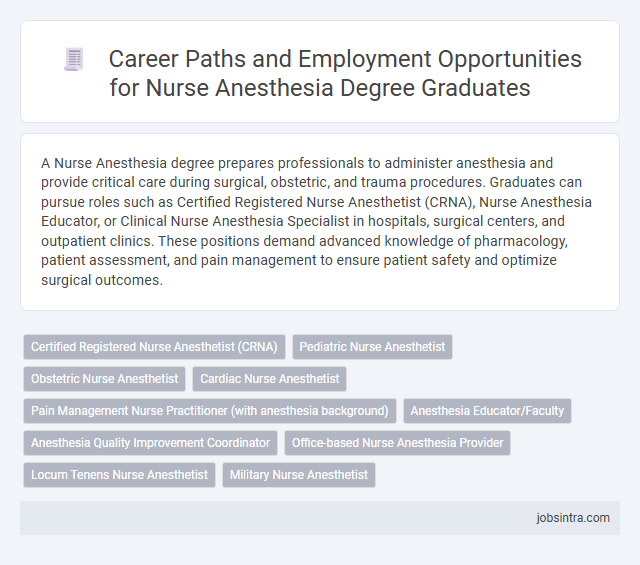 Career Paths and Employment Opportunities for Nurse Anesthesia Degree Graduates