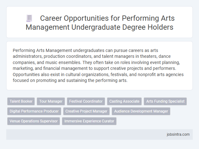 Career Opportunities for Performing Arts Management Undergraduate Degree Holders