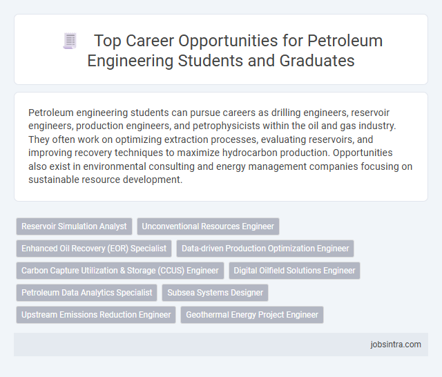 Top Career Opportunities for Petroleum Engineering Students and Graduates