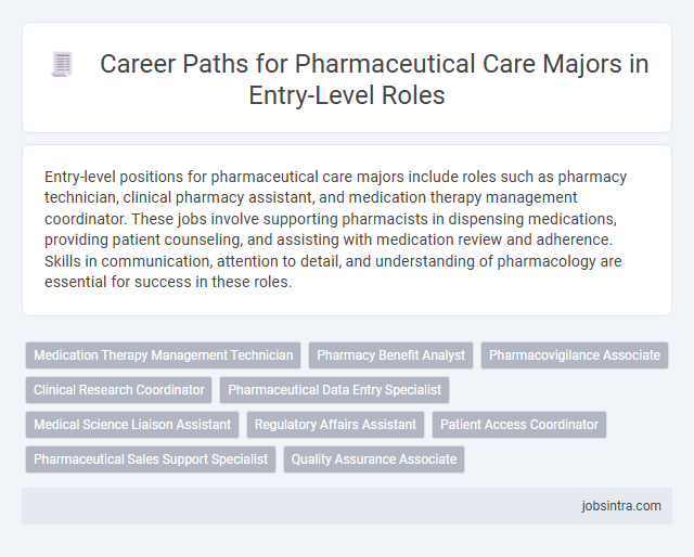 Career Paths for Pharmaceutical Care Majors in Entry-Level Roles