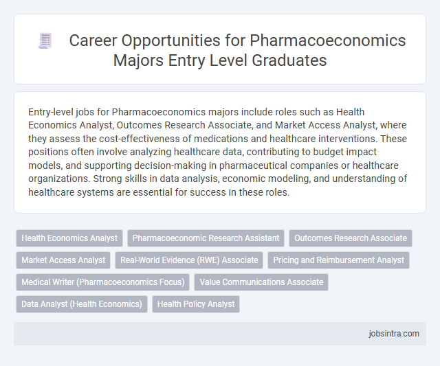 Career Opportunities for Pharmacoeconomics Majors Entry Level Graduates