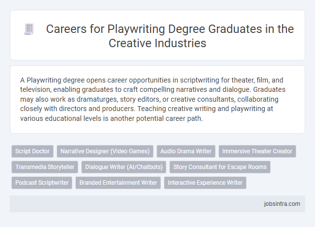 Careers for Playwriting Degree Graduates in the Creative Industries
