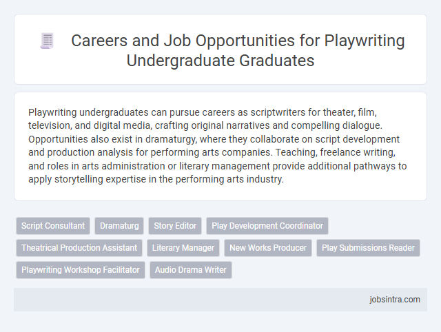Careers and Job Opportunities for Playwriting Undergraduate Graduates