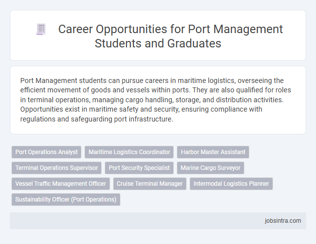 Career Opportunities for Port Management Students and Graduates