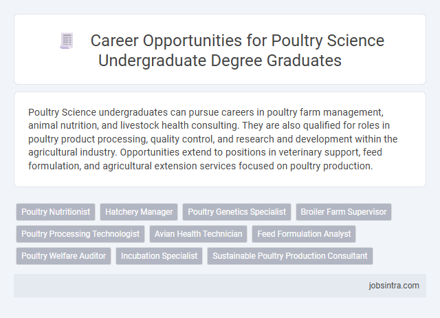 Career Opportunities for Poultry Science Undergraduate Degree Graduates