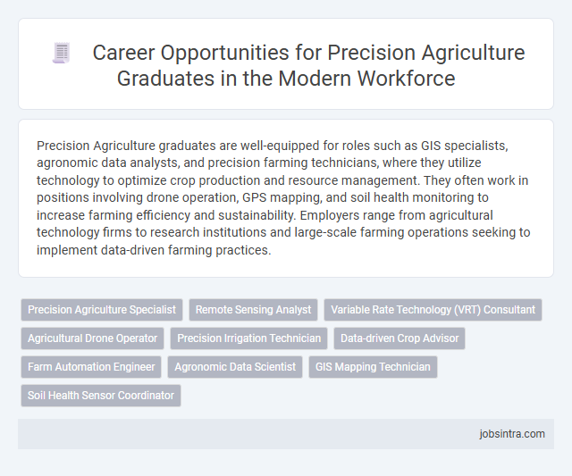 Career Opportunities for Precision Agriculture Graduates in the Modern Workforce