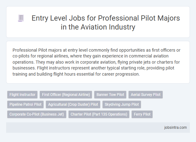 Entry Level Jobs for Professional Pilot Majors in the Aviation Industry
