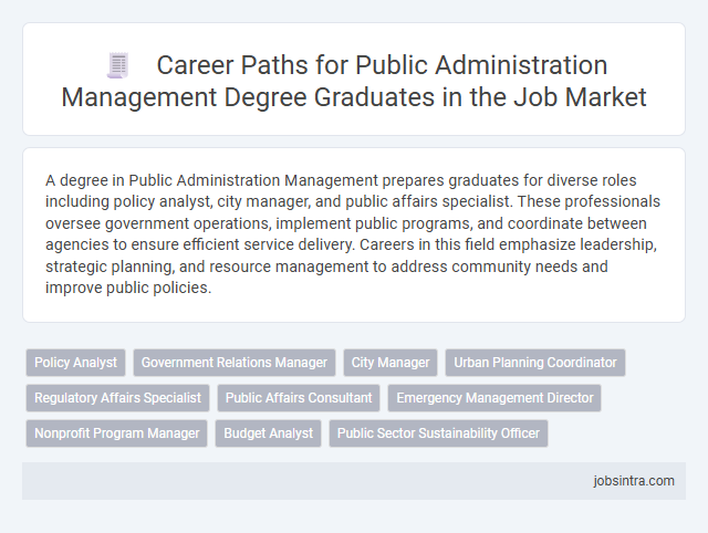 Career Paths for Public Administration Management Degree Graduates in the Job Market