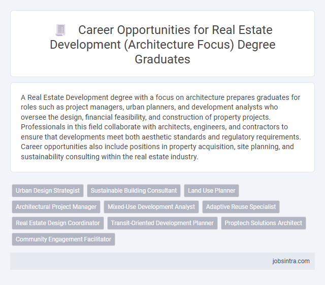 Career Opportunities for Real Estate Development (Architecture Focus) Degree Graduates