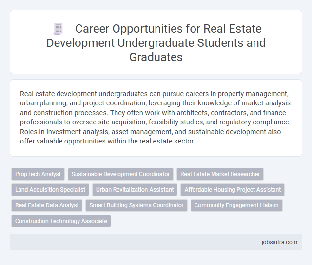 Career Opportunities for Real Estate Development Undergraduate Students and Graduates