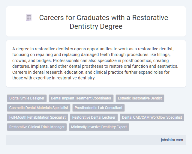 Careers for Graduates with a Restorative Dentistry Degree