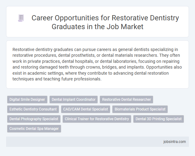 Career Opportunities for Restorative Dentistry Graduates in the Job Market