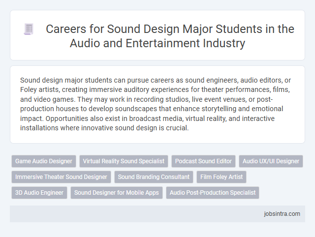 Careers for Sound Design Major Students in the Audio and Entertainment Industry