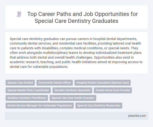 Top Career Paths and Job Opportunities for Special Care Dentistry Graduates