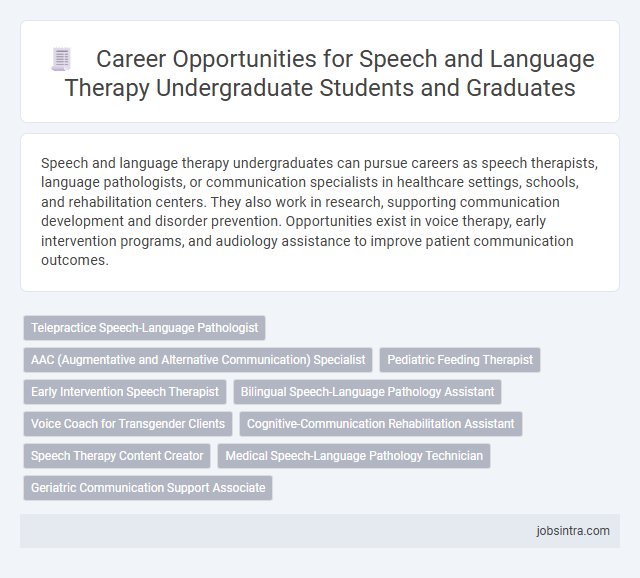 Career Opportunities for Speech and Language Therapy Undergraduate Students and Graduates