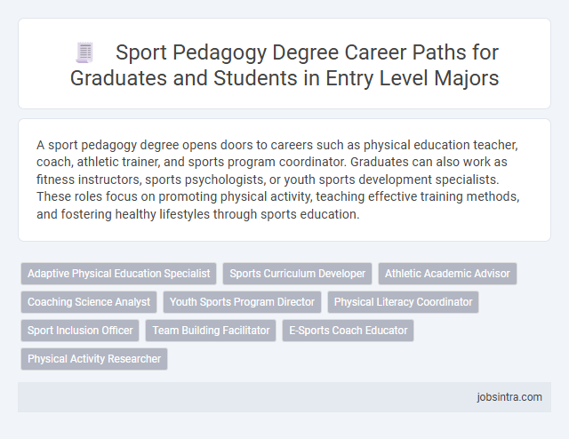Sport Pedagogy Degree Career Paths for Graduates and Students in Entry Level Majors