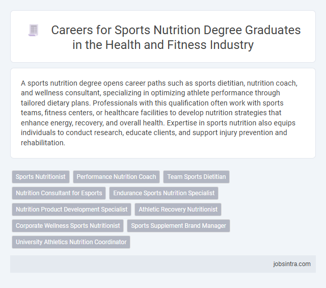 Careers for Sports Nutrition Degree Graduates in the Health and Fitness Industry