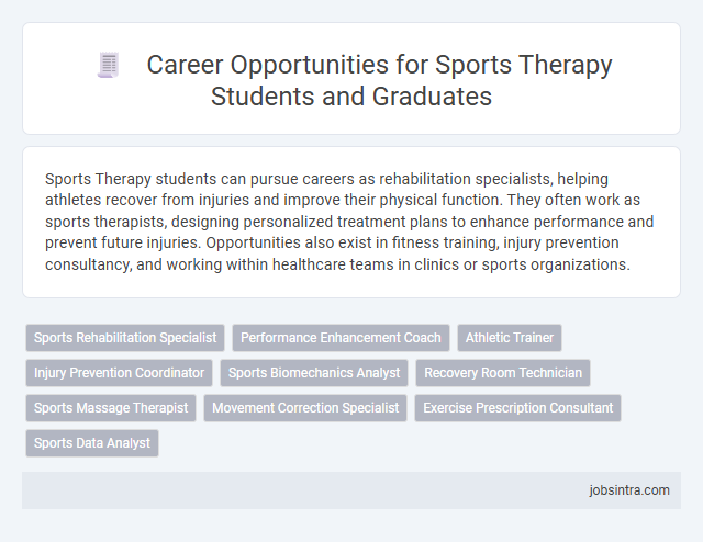 Career Opportunities for Sports Therapy Students and Graduates