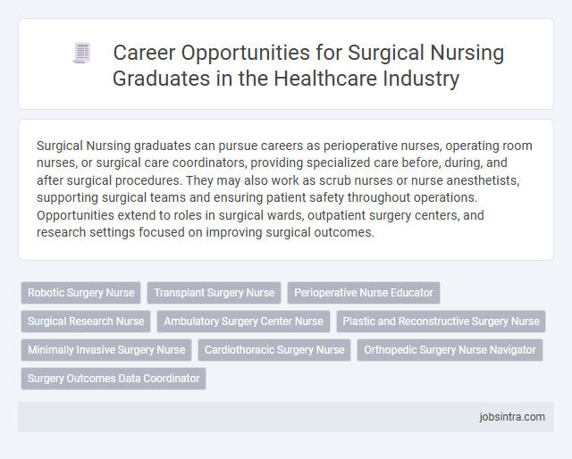 Career Opportunities for Surgical Nursing Graduates in the Healthcare Industry
