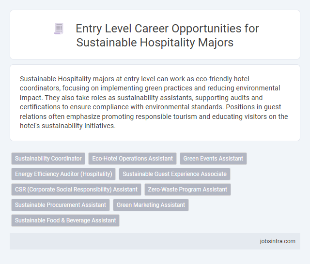 Entry Level Career Opportunities for Sustainable Hospitality Majors