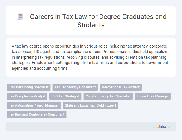 Careers in Tax Law for Degree Graduates and Students