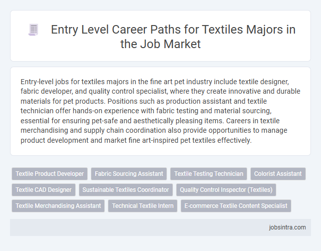Entry Level Career Paths for Textiles Majors in the Job Market