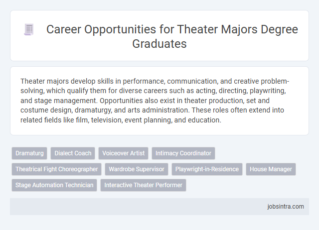Career Opportunities for Theater Majors Degree Graduates