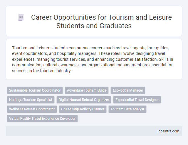 Career Opportunities for Tourism and Leisure Students and Graduates