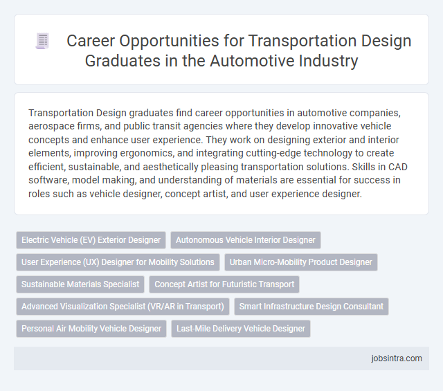 Career Opportunities for Transportation Design Graduates in the Automotive Industry
