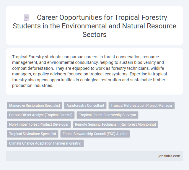 Career Opportunities for Tropical Forestry Students in the Environmental and Natural Resource Sectors