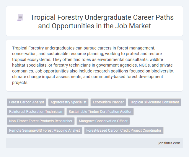 Tropical Forestry Undergraduate Career Paths and Opportunities in the Job Market