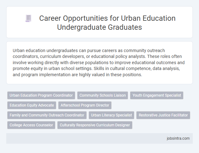 Career Opportunities for Urban Education Undergraduate Graduates
