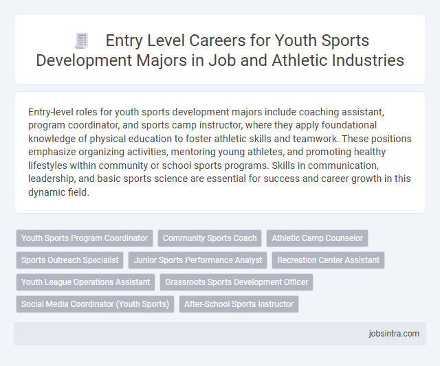 Entry Level Careers for Youth Sports Development Majors in Job and Athletic Industries