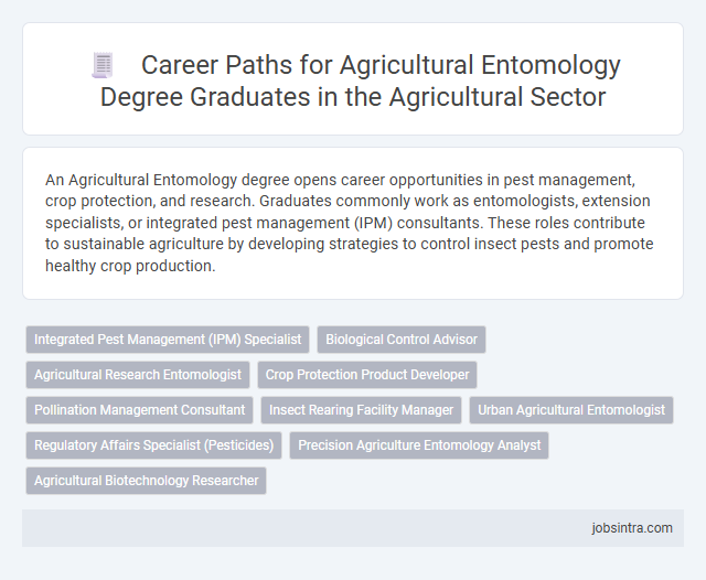 Career Paths for Agricultural Entomology Degree Graduates in the Agricultural Sector