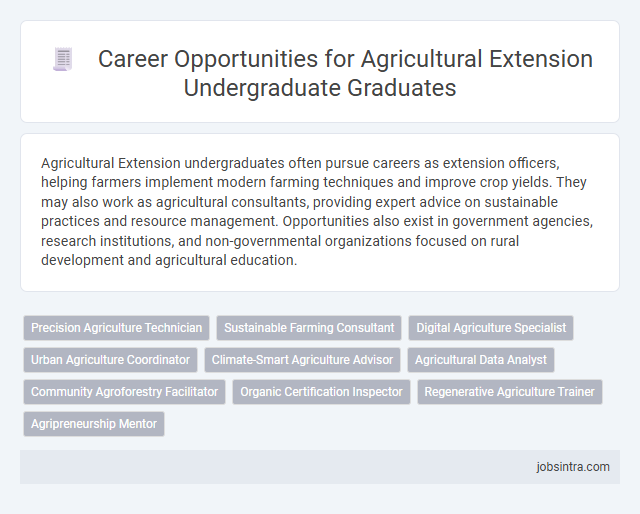Career Opportunities for Agricultural Extension Undergraduate Graduates