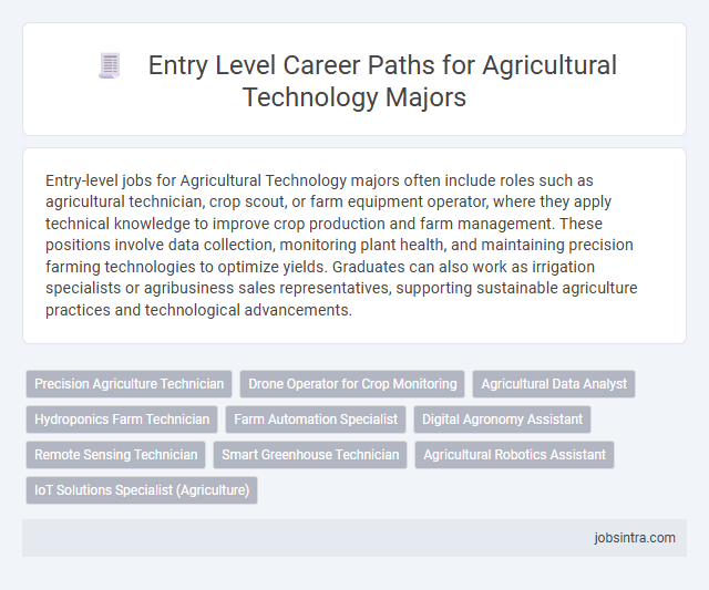 Entry Level Career Paths for Agricultural Technology Majors