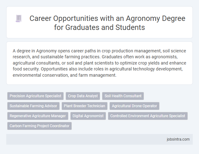 Career Opportunities with an Agronomy Degree for Graduates and Students