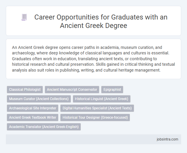 Career Opportunities for Graduates with an Ancient Greek Degree