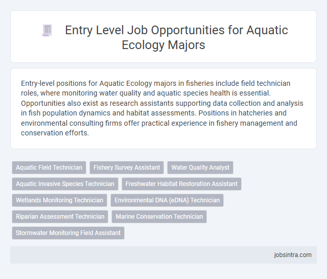Entry Level Job Opportunities for Aquatic Ecology Majors