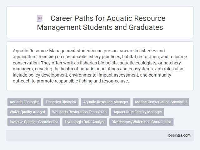 Career Paths for Aquatic Resource Management Students and Graduates