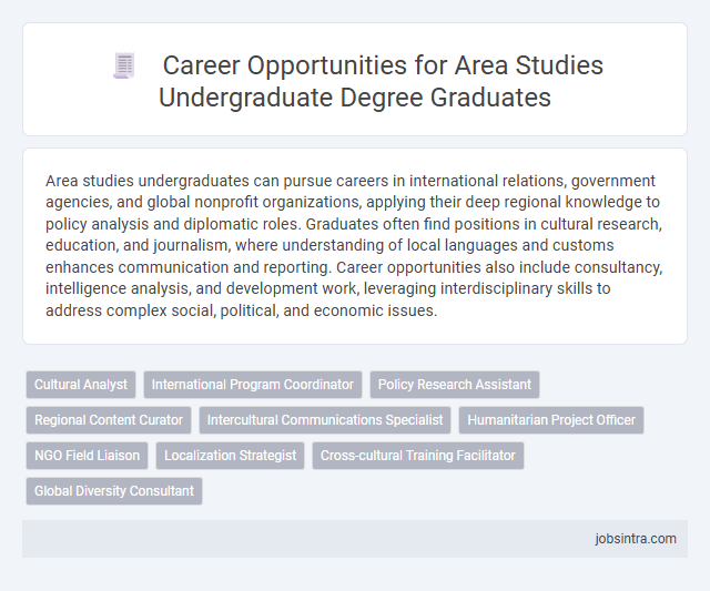Career Opportunities for Area Studies Undergraduate Degree Graduates